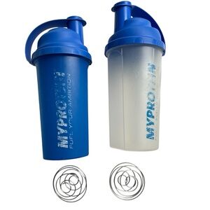 MyProtein Blue and Clear Shaker Bottles